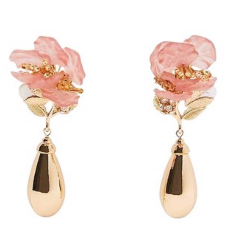 New Zara Teardrop Flower Earrings